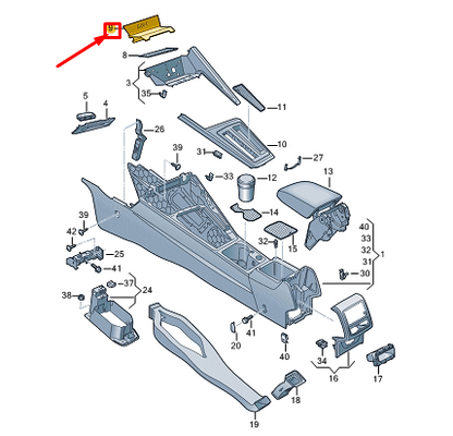 NEW VW GOLF CD MK8 STOWAGE COMPARTMENT COVER RHD 5H2864571ZNX ORIGINAL