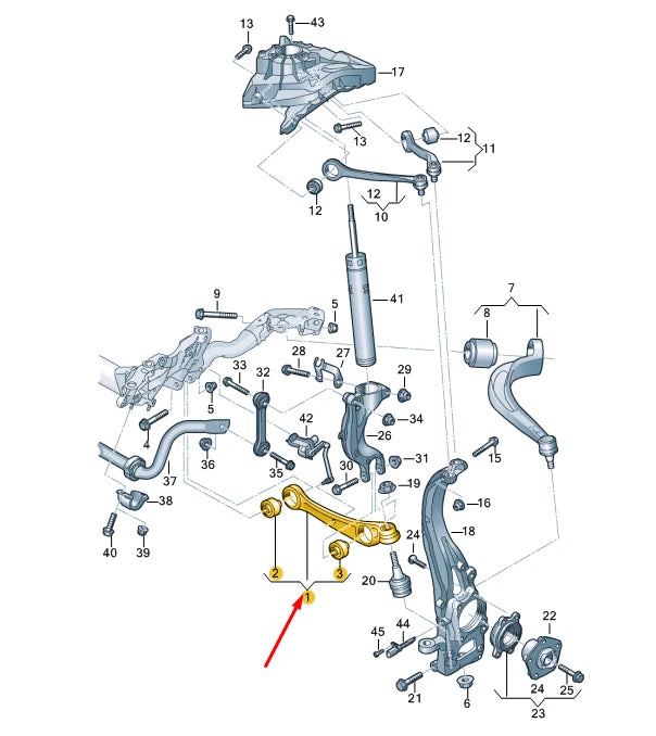 NEW AUDI Q7 4M FRONT RIGHT WISHBONE LINK 4M0407152L ORIGINAL