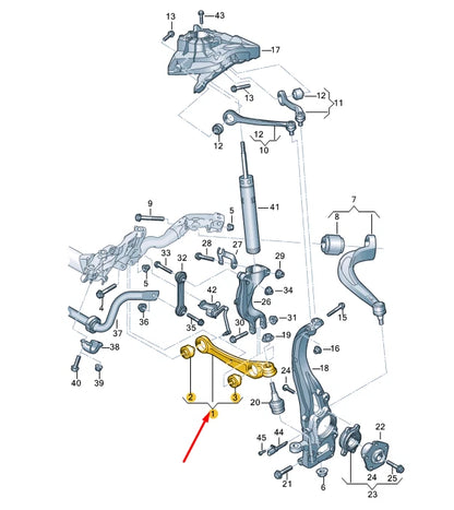 NEW AUDI Q7 4M FRONT RIGHT WISHBONE LINK 4M0407152L ORIGINAL