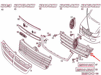 new mercedes-benz sprinter 903 front radiator grille a9018800385 original