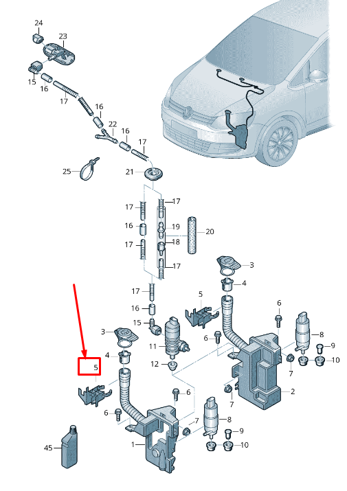new vw sharan 7n filler pipe holder 7n0955195a original