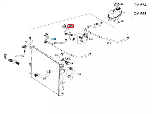 NEW MERCEDES-BENZ E W213 RIGHT COOLER BLEED LINE A2135010501