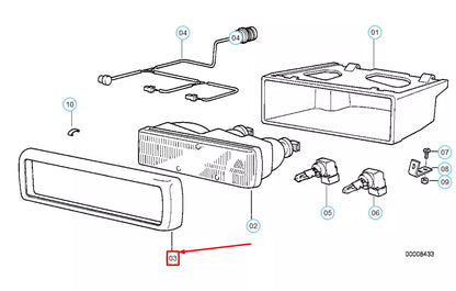 NEW BMW 8 E31 COUPE HEADLIGHT COVERING FRONT RIGHT 63128354546 8354546 ORIGINAL