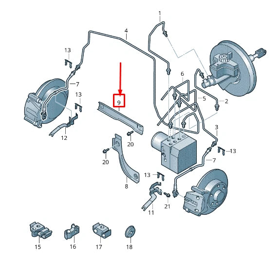NEW AUDI RSQ3 8U BRAKE PIPES COVER LHD 5N1611716