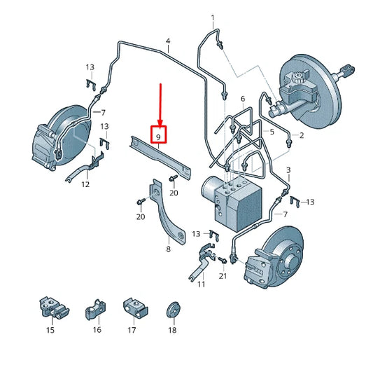 NEW AUDI RSQ3 8U BRAKE PIPES COVER LHD 5N1611716
