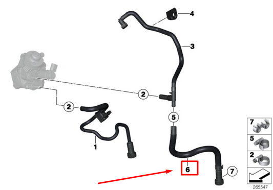 new bmw 3 f30, f80 fuel return line 13538507680 8507680 original