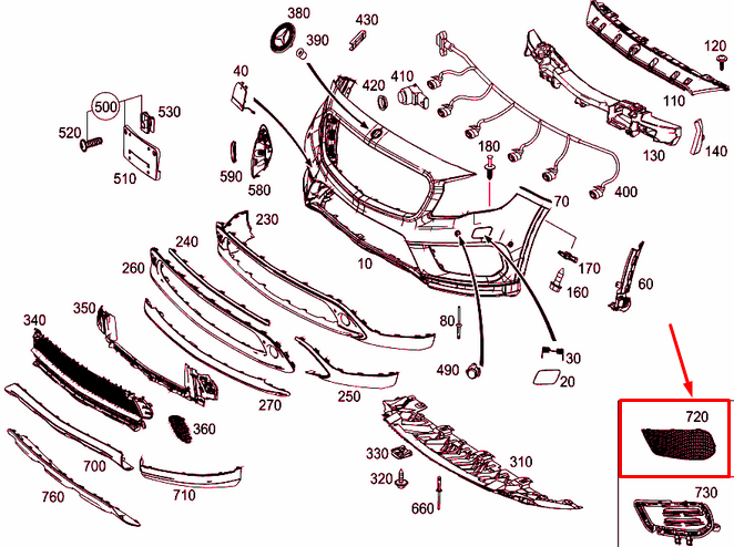 NEW MERCEDES-BENZ GLA X156 FRONT BUMPER RIGHT GRILLE COVER A1568858800 ORIGINAL
