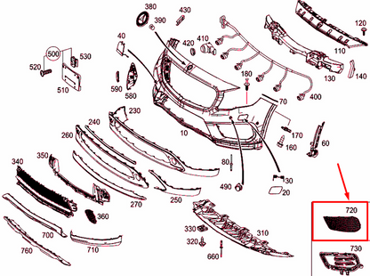 NEW MERCEDES-BENZ GLA X156 FRONT BUMPER RIGHT GRILLE COVER A1568858800 ORIGINAL