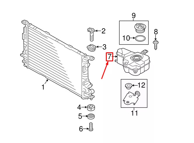 NEW AUDI A8 4H COOLANT EXPANSION TANK 4H0121403M ORIGINAL