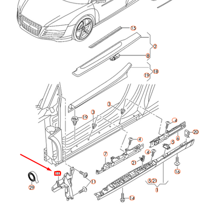 NEW AUDI R8 42 FRONT RIGHT SIDE MEMBER TRIM COVER 420853172F01C ORIGINAL