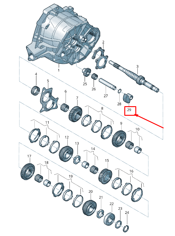 new audi a5 8t reverse shaft support 0b4311516 original