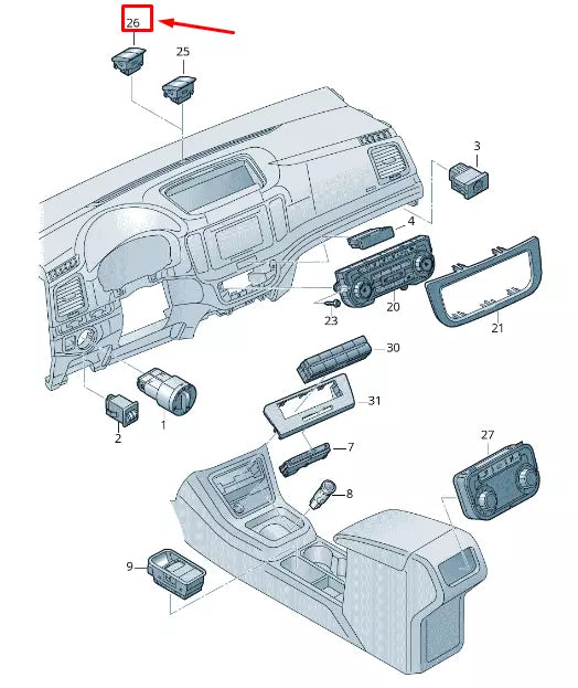NEW VW SHARAN 7N SUN SENSOR DUMMY COVER 7N0919068