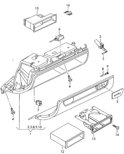 NEW AUDI TT 8J3 INTERIOR GLOVE BOX COMPARTMENT RHD 8J2857095B 6PS
