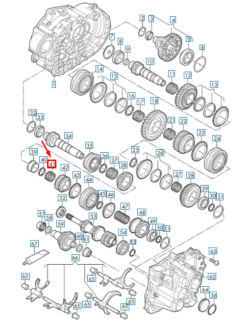 new audi a3 sportback 8p gearbox needle bearing 02m311116 original