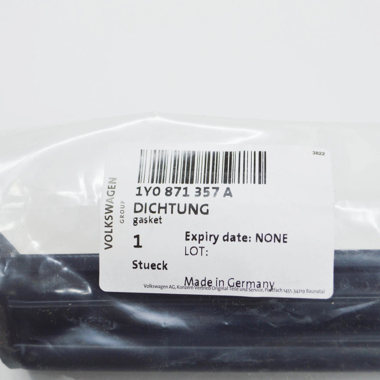 NEW VW BEETLE CONVERTIBLE 1Y TOP FRAME FRONT LEFT SEAL 1Y0871357A ORIGINAL