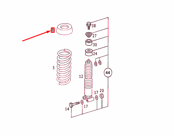 NEW MERCEDES-BENZ E W124 REAR SUSPENSION RUBBER BUFFER A2013251144 ORIGINAL