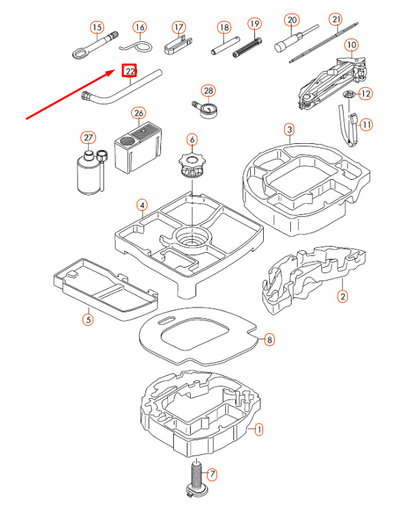 NEW AUDI A1 8X WHEEL BOLTS SOCKET WRENCH 8N0012219 ORIGINAL