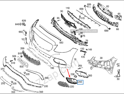 NEW MERCEDES-BENZ C-CLASS W205 FRONT BUMPER LEFT GRILLE A2058854023 2016