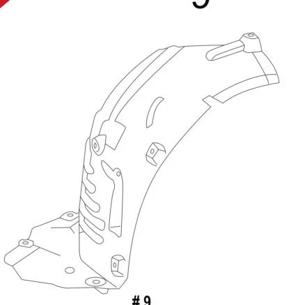 NEW MB CLS C218 FRONT LEFT FENDER INNER SPLASH SHIELD PART A2186900130 ORIGINAL