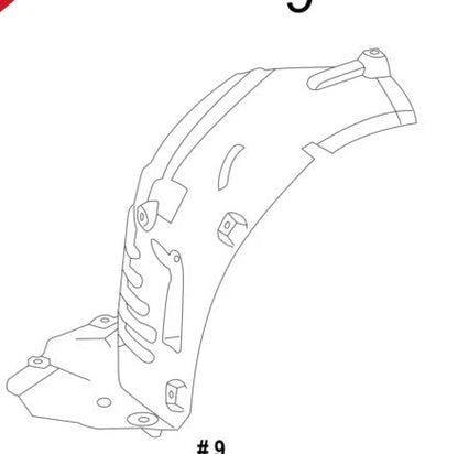 NEW MB CLS C218 FRONT LEFT FENDER INNER SPLASH SHIELD PART A2186900130 ORIGINAL