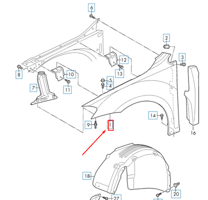new volkswagen golf 5g mk7 front left fender 5g0821105b original