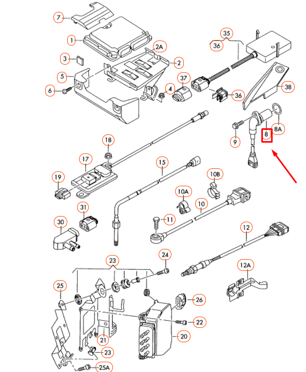 new audi a3 8p camshaft impulse sender 03g957147c original