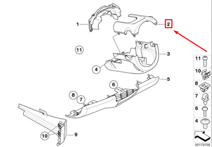 new mini cooper r56 upper steering column cover 51452752775 original