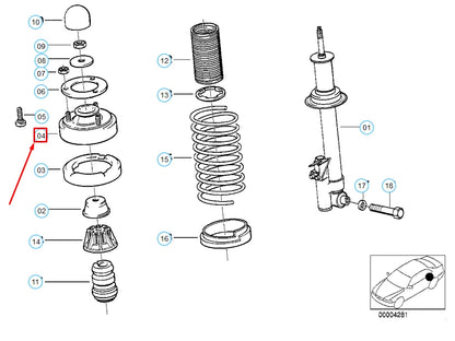NEW BMW 5 E34 REAR SHOCK MOUNT 37121129867 ORIGINAL