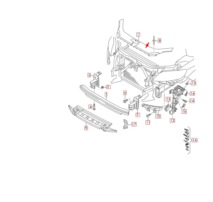 NEW AUDI Q7 4L FRONT UPPER RADIATOR FRAME PLASTIC TRIM 4L0807081 2015 ORIGINAL