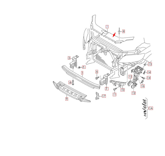 NEW AUDI Q7 4L FRONT UPPER RADIATOR FRAME PLASTIC TRIM 4L0807081 2015 ORIGINAL