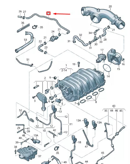 NEW VW TOUAREG 7P MK2 INTAKE SYSTEM CONNECTING HOSE 7P6133352A