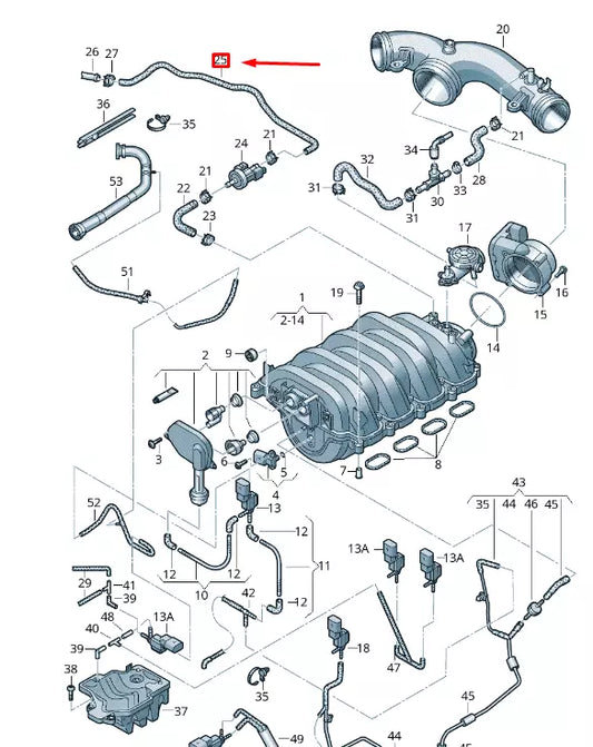 NEW VW TOUAREG 7P MK2 INTAKE SYSTEM CONNECTING HOSE 7P6133352A