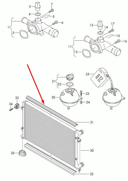 NEW VOLKSWAGEN GOLF MK6 RADIATOR UPPER SEAL TRIM 1K0121345AS