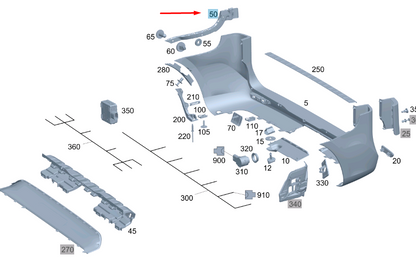 NEW MERCEDES-BENZ VITO W447 REAR LEFT BUMPER MOUNTING RAIL A4478800112 ORIGINAL