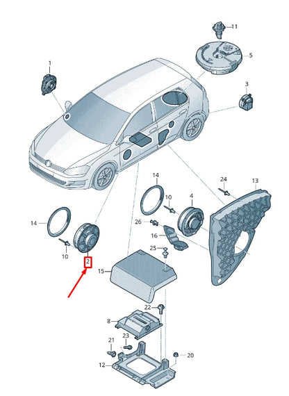 NEW VW GOLF VII 5G MK7 REAR LEFT DOOR BASS LOUDSPEAKER 5G0035453G