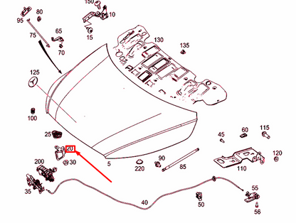 NEW MERCEDES-BENZ VITO W447 ENGINE HOOD LOCK UPPER PART A4478800160 ORIGINAL