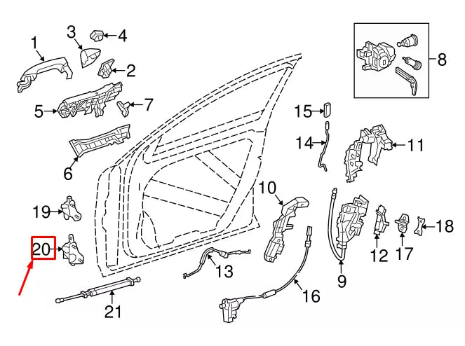 NEW MERCEDES-BENZ S W222 FRONT LEFT LOWER DOOR HINGE A2227205101 ORIGINAL