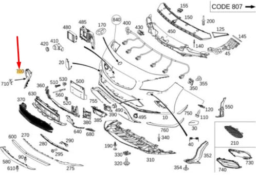 NEW MERCEDES-BENZ CLA C117 AMG FRONT BUMPER LEFT SPOILER A1178858600 ORIGINAL
