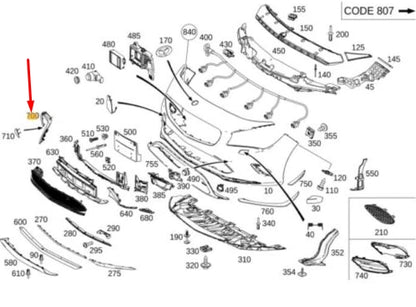 NEW MERCEDES-BENZ CLA C117 AMG FRONT BUMPER LEFT SPOILER A1178858600 ORIGINAL
