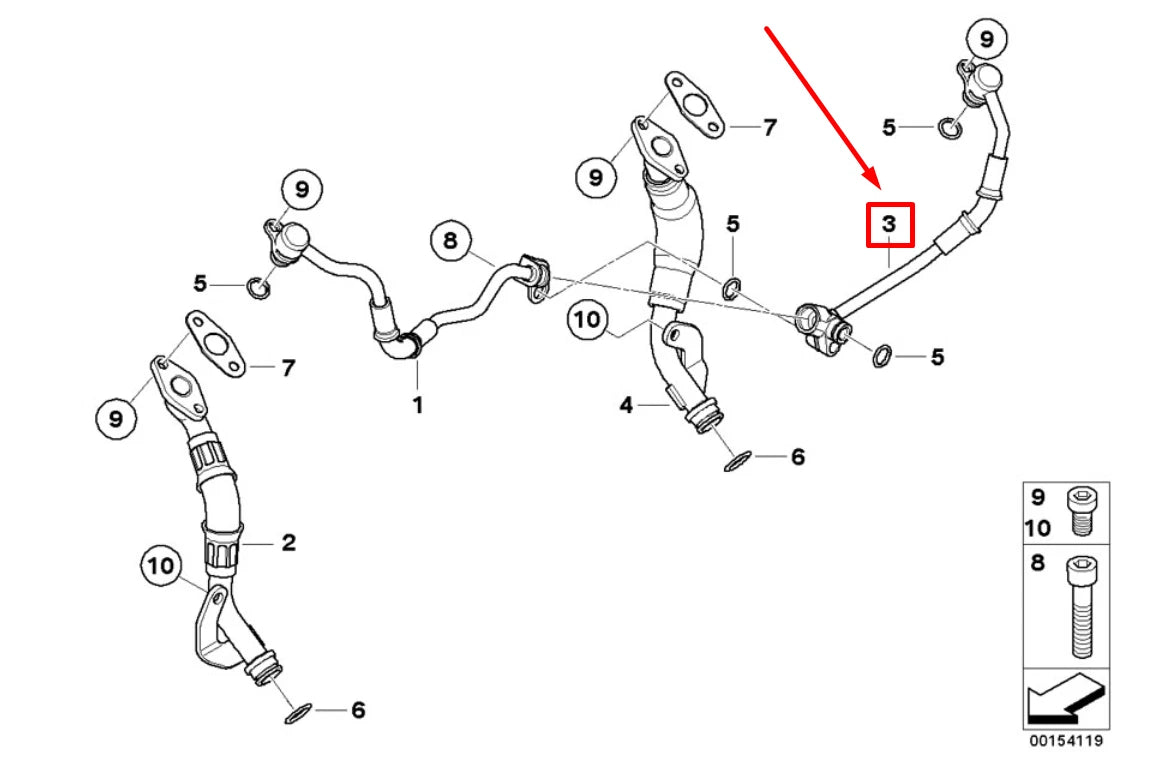 NEW BMW 1 CABRIO E88 OIL FEED LINE 7562798 11427562798 ORIGINAL