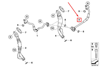 NEW BMW 1 CABRIO E88 OIL FEED LINE 7562798 11427562798 ORIGINAL