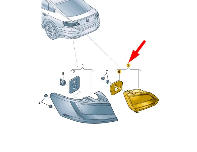 NEW VW ARTEON 3H7 REAR LEFT INNER LED TAILLIGHT LHD 3G8945307AB ORIGINAL