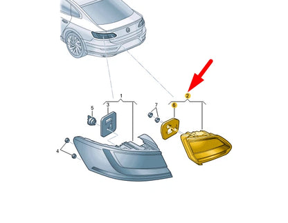 NEW VW ARTEON 3H7 REAR LEFT INNER LED TAILLIGHT LHD 3G8945307AB ORIGINAL