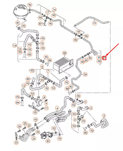 NEW AUDI A3 8P ENGINE COOLANT HOSE 1K0121447EC ORIGINAL