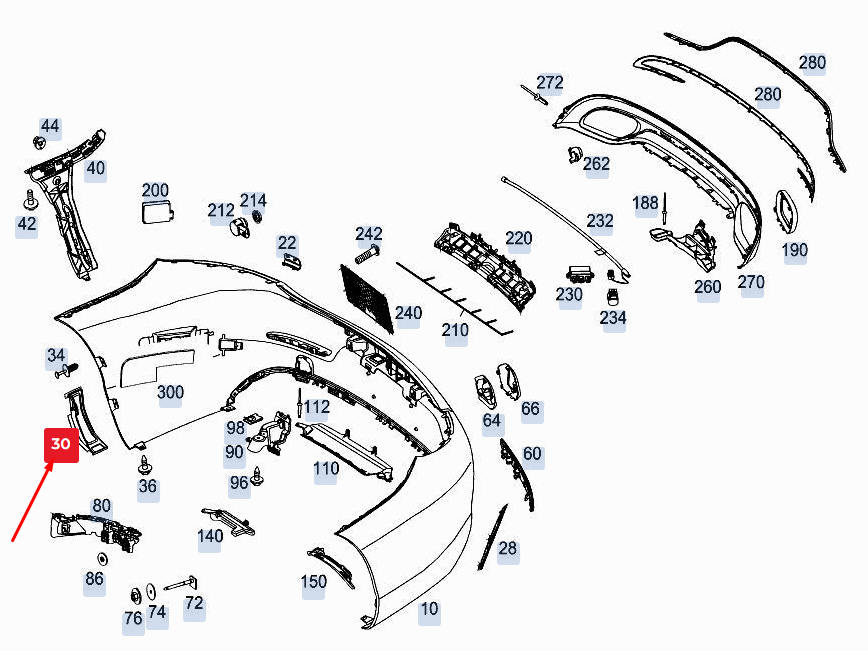 new mercedes-benz c coupe c205 rear left bumper bracket a2058854923 original