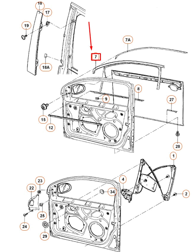 NEW VOLKSWAGEN JETTA A5 FRONT RIGHT WINDOW CHANNEL GUIDE 1K5837432E5AP ORIGINAL