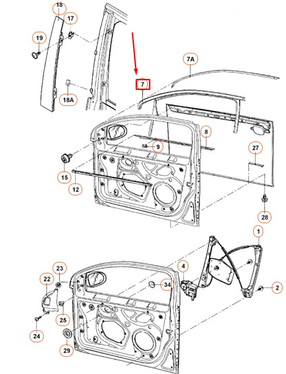 NEW VOLKSWAGEN JETTA A5 FRONT RIGHT WINDOW CHANNEL GUIDE 1K5837432E5AP ORIGINAL