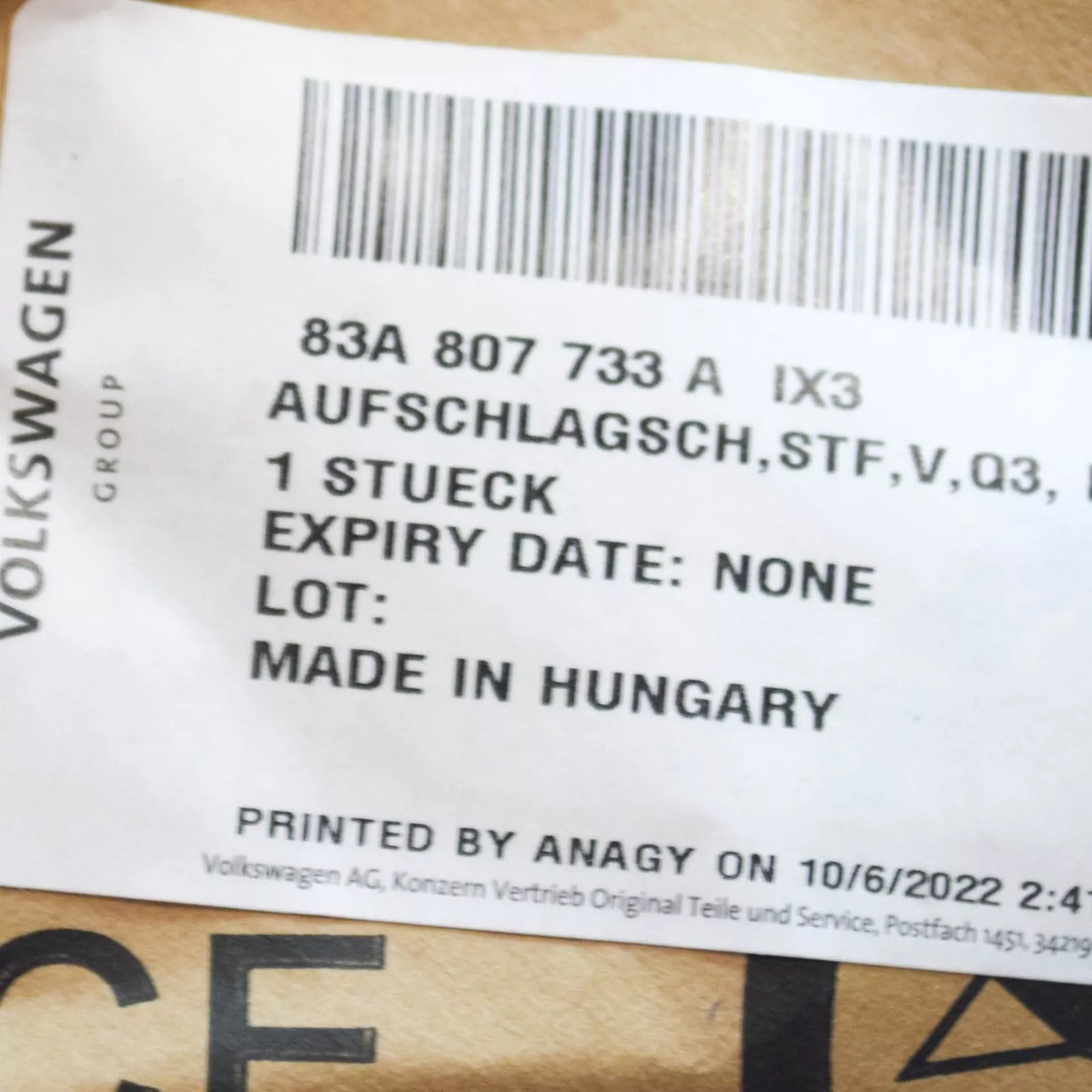 NEW AUDI Q3 F3 SPORTBACK FRONT BUMPER UNDERRUN BAR 83A807733AIX3 ORIGINAL