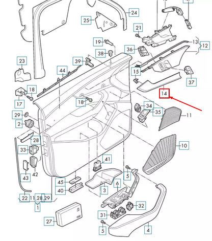 NEW AUDI A4 B9 FRONT RIGHT DOOR INSERT TRIM 8W0867410NUR3 ORIGINAL