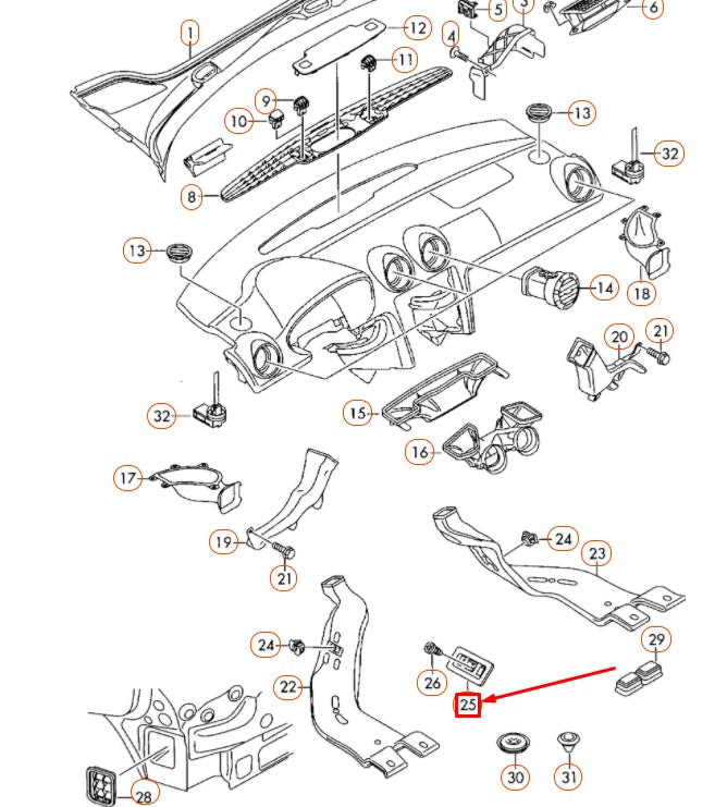 NEW AUDI A3 8P RIGHT OUTLET FOOTWELL VENT TRIM 8E0819276A4PK ORIGINAL
